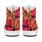 Stained Glass Mosaic Pattern Print High Top Leather Sneakers