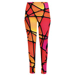 Stained Glass Mosaic Pattern Print High-Waisted Pocket Leggings