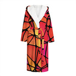 Stained Glass Mosaic Pattern Print Hooded Bathrobe