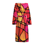 Stained Glass Mosaic Pattern Print Hooded Bathrobe