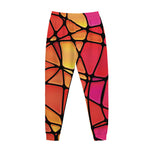 Stained Glass Mosaic Pattern Print Jogger Pants
