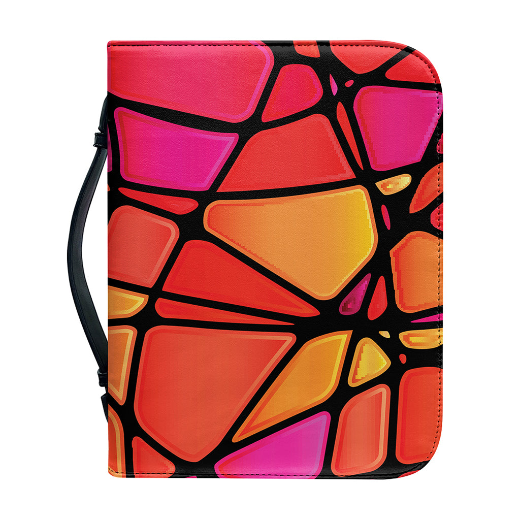 Stained Glass Mosaic Pattern Print Leather Bible Cover