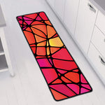 Stained Glass Mosaic Pattern Print Long Kitchen Mat