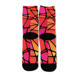 Stained Glass Mosaic Pattern Print Long Socks