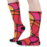 Stained Glass Mosaic Pattern Print Long Socks