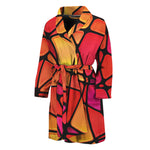 Stained Glass Mosaic Pattern Print Men's Bathrobe