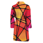 Stained Glass Mosaic Pattern Print Men's Bathrobe