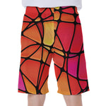 Stained Glass Mosaic Pattern Print Men's Beach Shorts