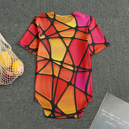 Stained Glass Mosaic Pattern Print Men's Bodysuit