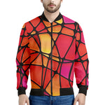 Stained Glass Mosaic Pattern Print Men's Bomber Jacket