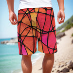 Stained Glass Mosaic Pattern Print Men's Cargo Shorts
