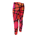 Stained Glass Mosaic Pattern Print Men's Compression Pants