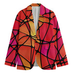 Stained Glass Mosaic Pattern Print Men's Cotton Blazer