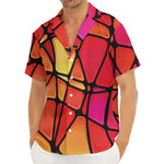 Stained Glass Mosaic Pattern Print Men's Deep V-Neck Shirt