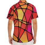 Stained Glass Mosaic Pattern Print Men's Deep V-Neck Shirt