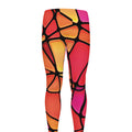 Stained Glass Mosaic Pattern Print Men's Leggings