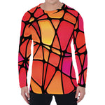 Stained Glass Mosaic Pattern Print Men's Long Sleeve T-Shirt