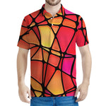 Stained Glass Mosaic Pattern Print Men's Polo Shirt