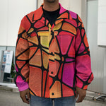 Stained Glass Mosaic Pattern Print Men's Shirt Jacket