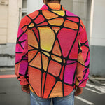 Stained Glass Mosaic Pattern Print Men's Shirt Jacket