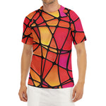 Stained Glass Mosaic Pattern Print Men's Short Sleeve Rash Guard