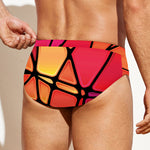 Stained Glass Mosaic Pattern Print Men's Swim Briefs