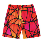 Stained Glass Mosaic Pattern Print Men's Swim Trunks