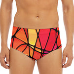 Stained Glass Mosaic Pattern Print Men's Triangle Swim Briefs