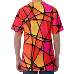 Stained Glass Mosaic Pattern Print Men's Velvet T-Shirt