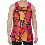 Stained Glass Mosaic Pattern Print Men's Velvet Tank Top