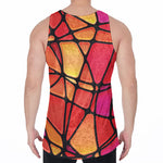 Stained Glass Mosaic Pattern Print Men's Velvet Tank Top