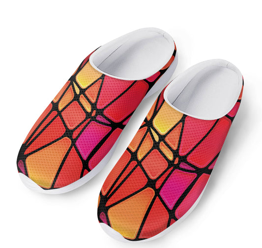 Stained Glass Mosaic Pattern Print Mesh Casual Shoes