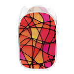 Stained Glass Mosaic Pattern Print Mesh Laundry Hamper