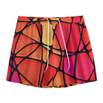 Stained Glass Mosaic Pattern Print Mesh Shorts