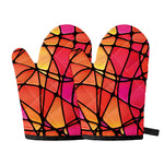 Stained Glass Mosaic Pattern Print Oven Mitts