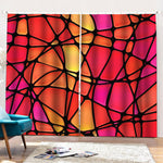 Stained Glass Mosaic Pattern Print Pencil Pleat Curtains