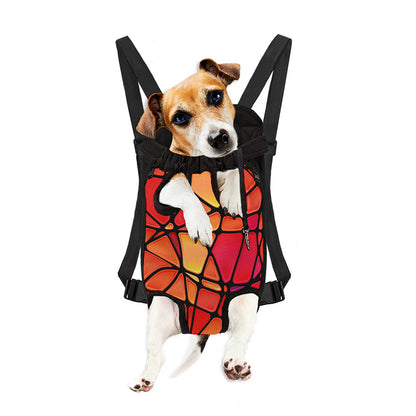 Stained Glass Mosaic Pattern Print Pet Carrier Backpack