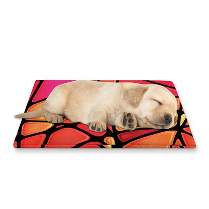 Stained Glass Mosaic Pattern Print Pet Cooling Mat Cover