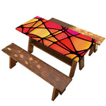Stained Glass Mosaic Pattern Print Picnic Table Cover