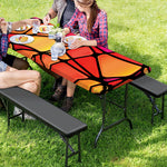 Stained Glass Mosaic Pattern Print Picnic Table Cover