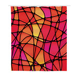 Stained Glass Mosaic Pattern Print Polyester Shower Curtain