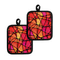 Stained Glass Mosaic Pattern Print Pot Holders
