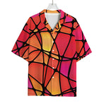 Stained Glass Mosaic Pattern Print Rayon Hawaiian Shirt