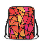 Stained Glass Mosaic Pattern Print Rectangular Crossbody Bag