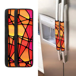 Stained Glass Mosaic Pattern Print Refrigerator Handle Covers