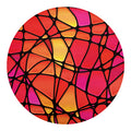 Stained Glass Mosaic Pattern Print Round Blanket