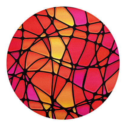 Stained Glass Mosaic Pattern Print Round Blanket