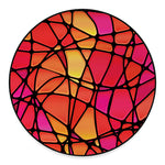 Stained Glass Mosaic Pattern Print Round Floor Mat