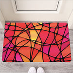 Stained Glass Mosaic Pattern Print Rubber Doormat