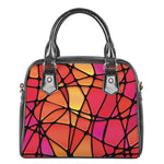 Stained Glass Mosaic Pattern Print Shoulder Handbag